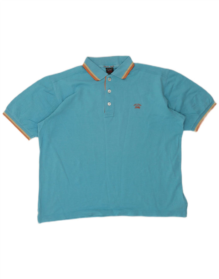 Camisa polo masculina Paul & Shark azul médio