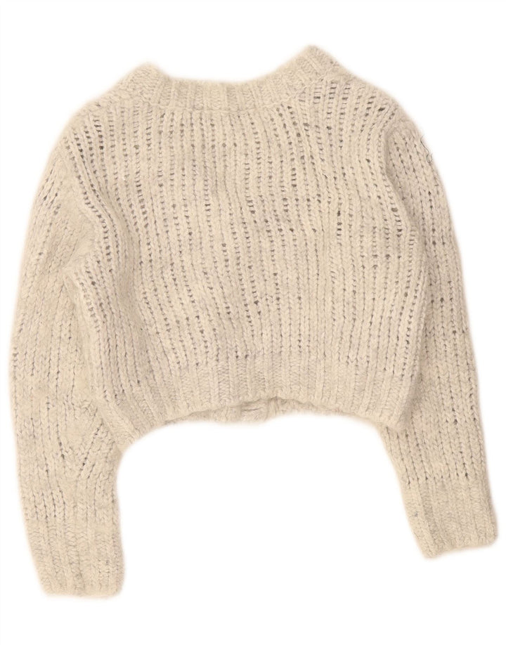 Suéter cardigã feminino Zara Reino Unido 10 pequeno cinza nylon