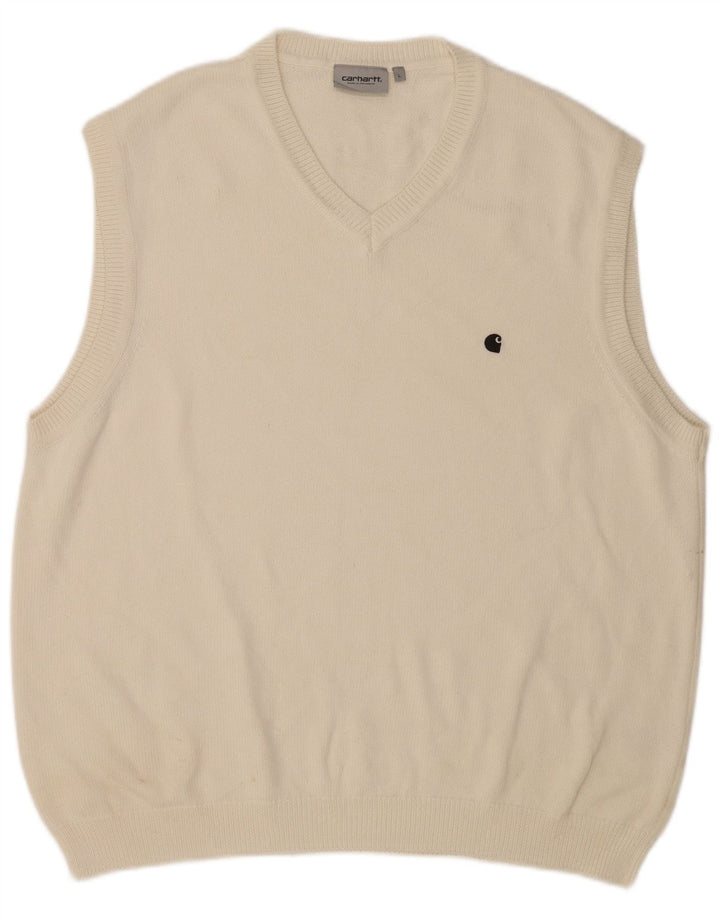 Regata masculina Carhartt com colete grande de algodão branco