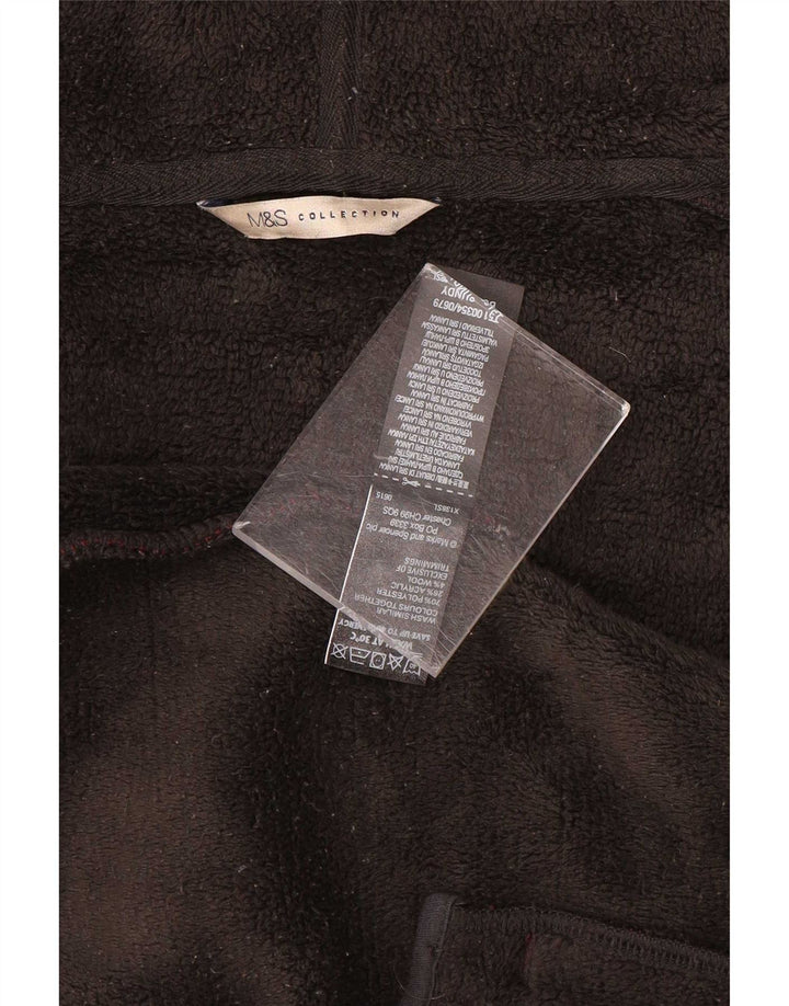 Suéter feminino Marks & Spencer com capuz e zíper Reino Unido 16 grande poliéster cor de vinho