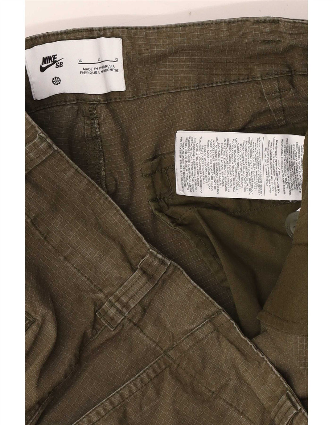 Calça cargo reta masculina Nike W36 L27 algodão verde