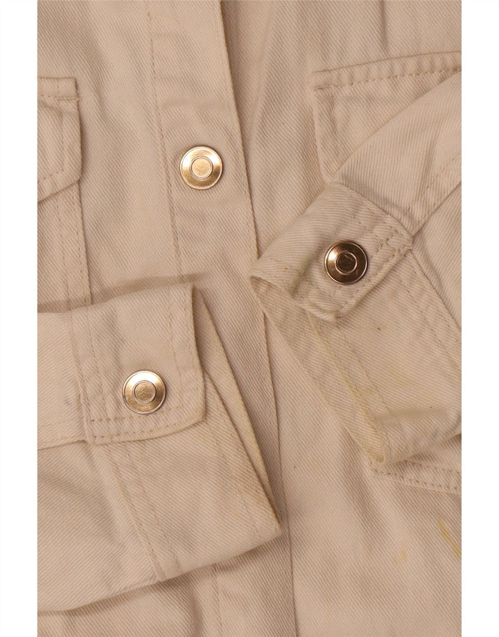 Jaqueta bomber feminina Zara UK 10 pequena algodão branco