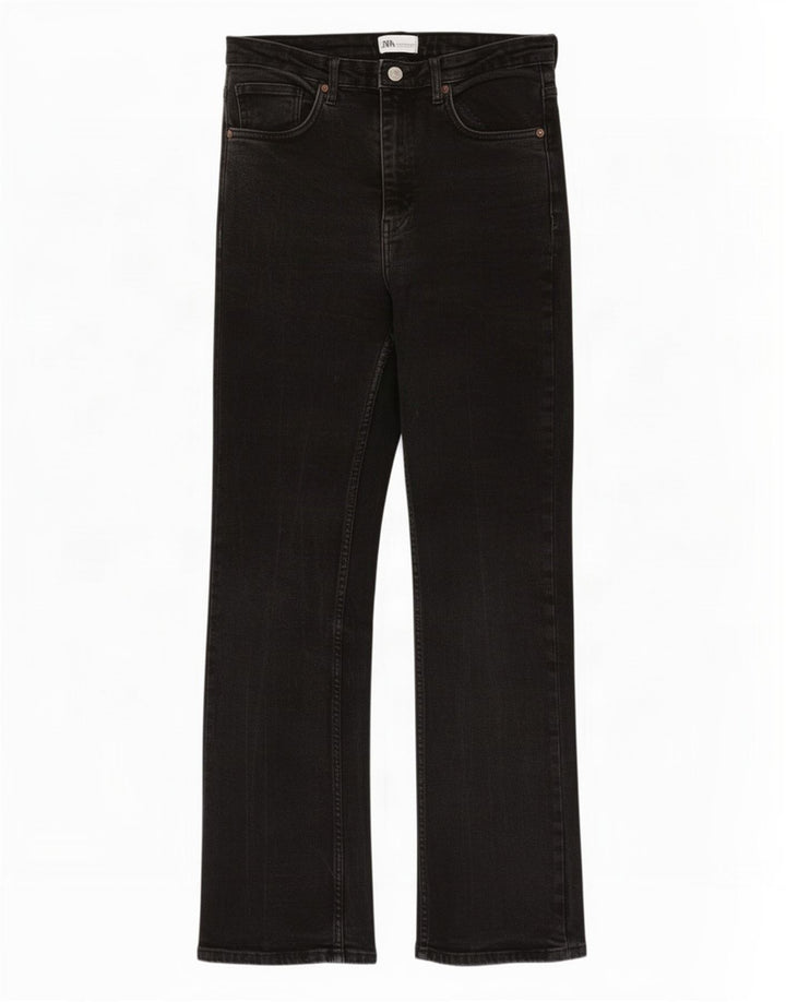 Zara Jeans feminino largo EU 42 grande W32 L30 algodão preto