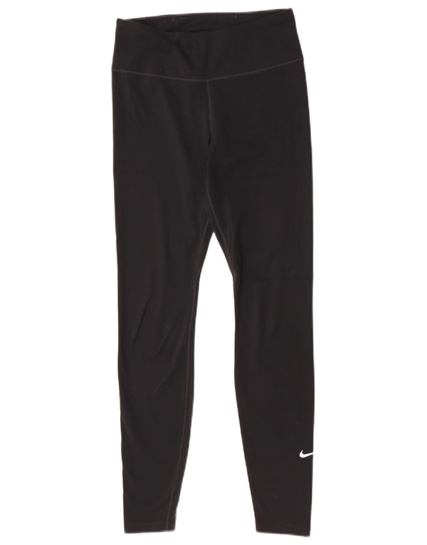 Nike Womens Dri Fit Leggings UK 8 Pequeno Preto Poliéster Esportes