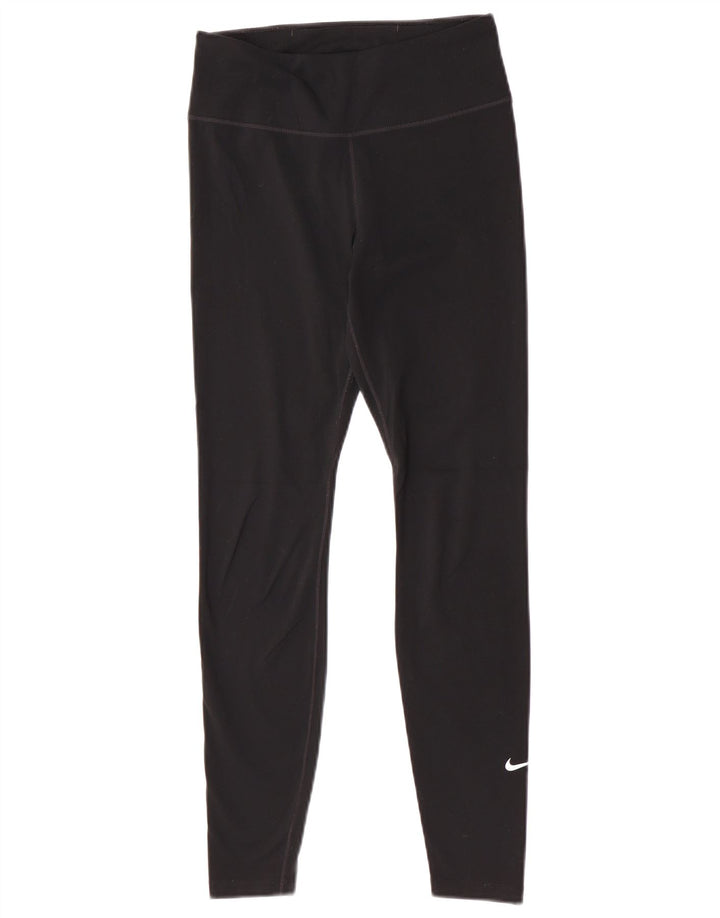 Nike Womens Dri Fit Leggings UK 8 Pequeno Preto Poliéster Esportes