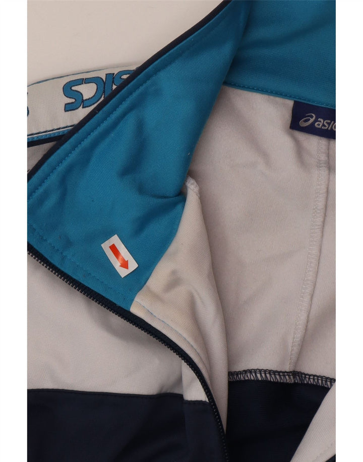 Jaqueta masculina Asics Graphic Tracksuit Top grande bloco colorido azul marinho