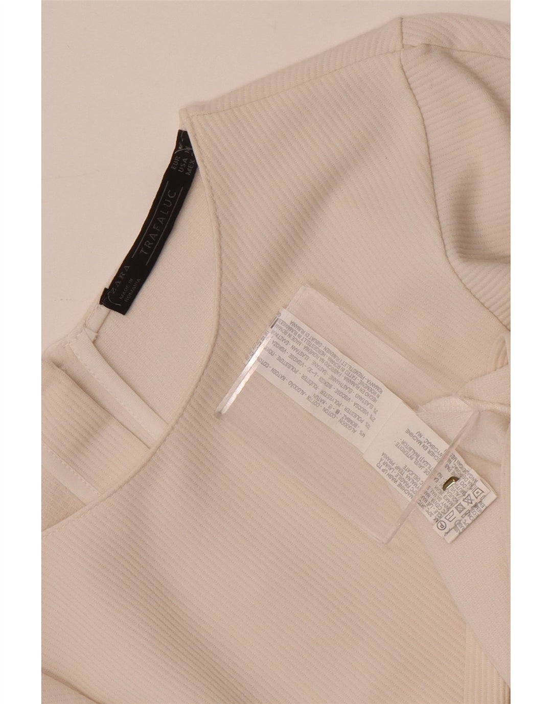 Blusa feminina Zara Top UK 14 algodão branco médio