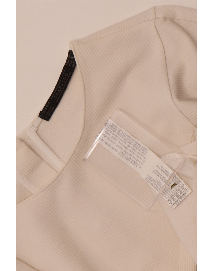 Blusa feminina Zara Top UK 14 algodão branco médio