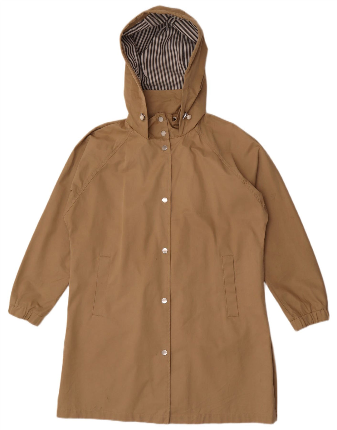 Zara Womens Hooded Oversized Raincoat UK 10 Pequeno Bege