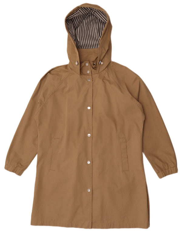 Zara Womens Hooded Oversized Raincoat UK 10 Pequeno Bege