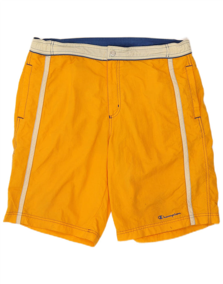 Shorts de natação masculino Champion Graphic grande amarelo colorblock poliamida
