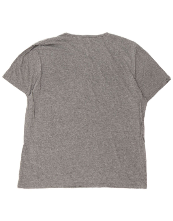 Camiseta gráfica masculina Jack & Jones Top 2XL algodão manchado cinza