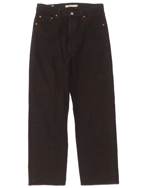 Calça jeans feminina Levi's Ribcage cintura alta reta W28 L27 algodão preto