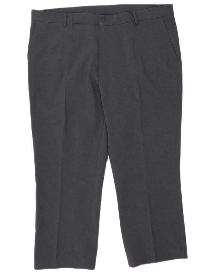 Farah Calça masculina reta cortada W42 L27 poliéster cinza