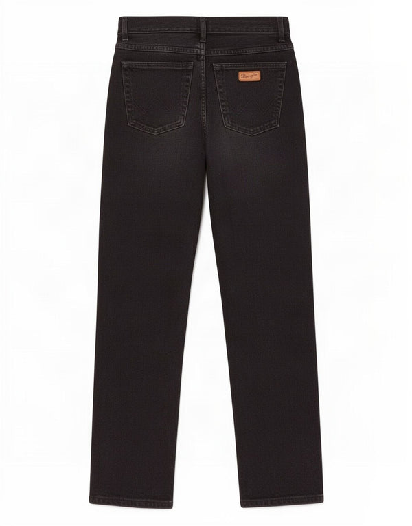 Wrangler Womens High Rise Straight Jeans W24 L28 Black