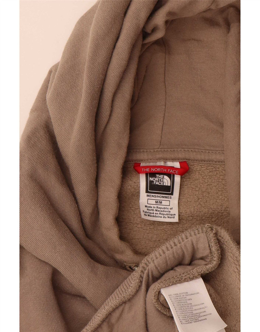 Suéter masculino com capuz The North Face algodão bege médio