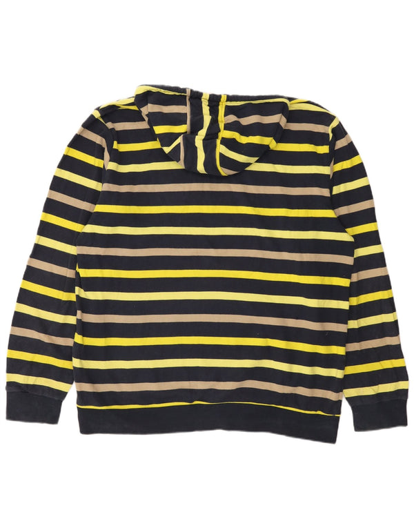 Adidas Mens Hoodie Jumper XL Navy Blue Striped Cotton
