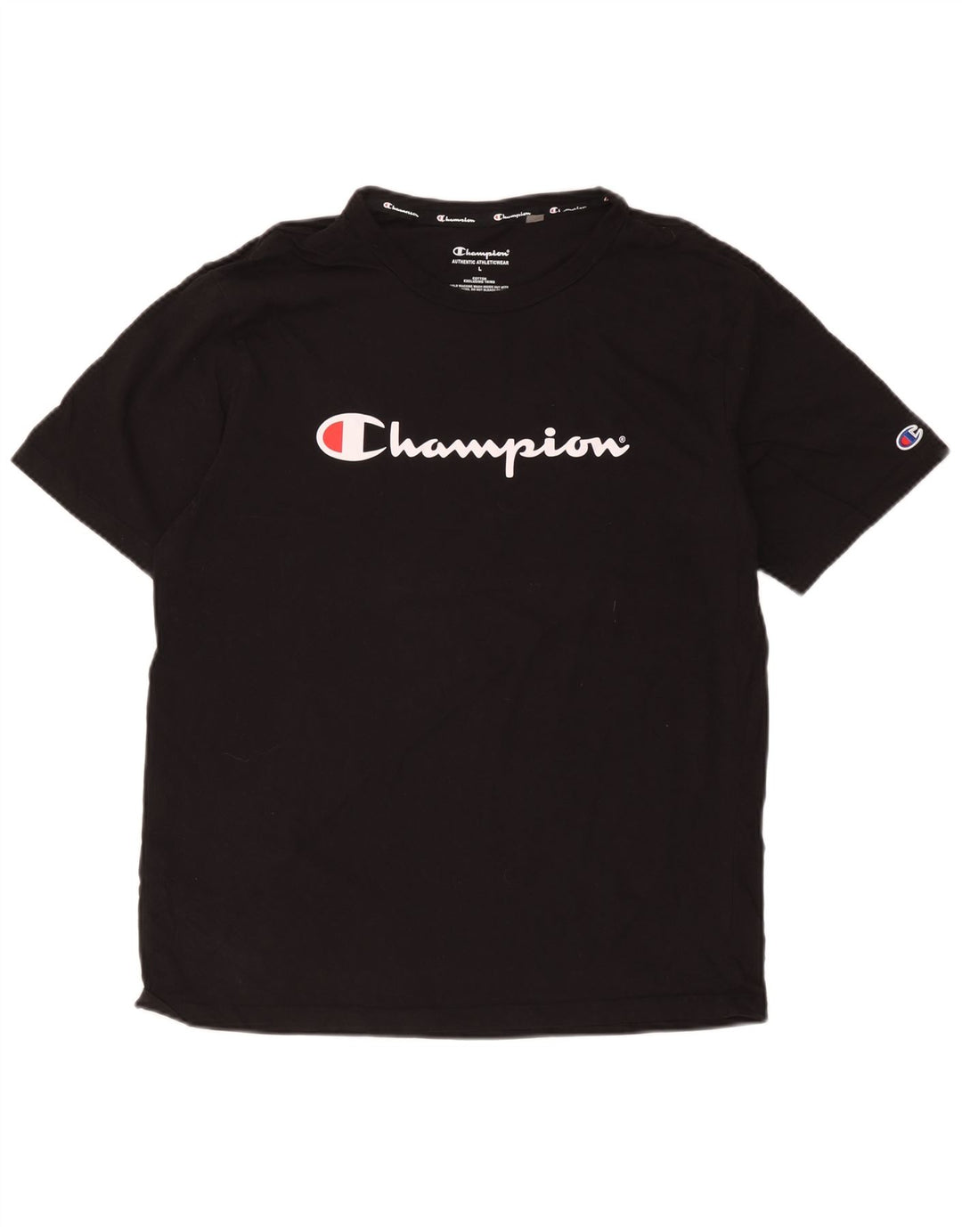 Camiseta masculina estampada Champion grande algodão preto