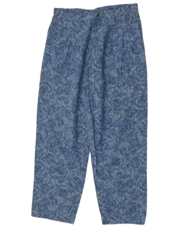 Calças Vintage Meninas Pegged Casual 15-16 Anos W28 L28 Azul Geométrica
