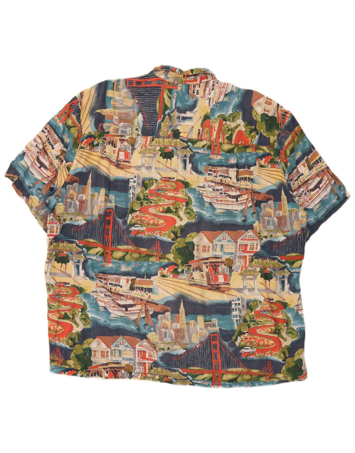 Camisa masculina VINTAGE de manga curta com padrão abstrato XL multicolorida Nylon
