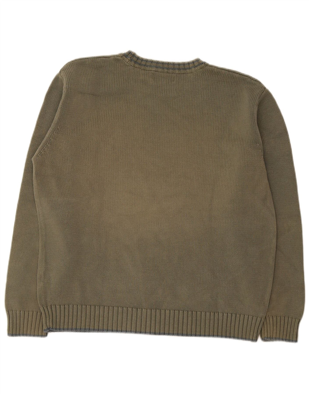 Suéter masculino Marks & Spencer com gola redonda, grande algodão verde