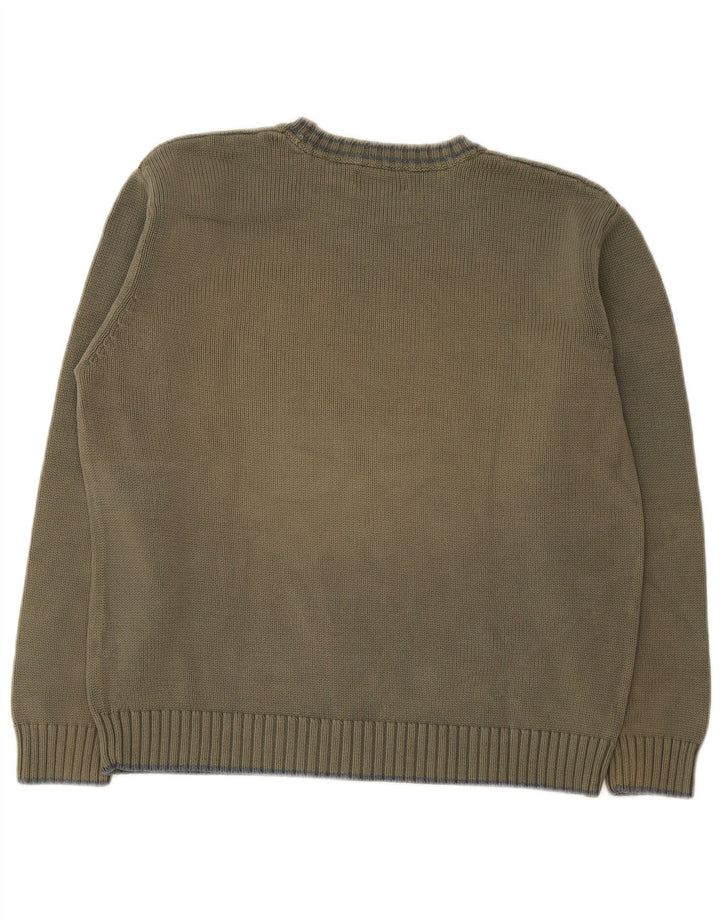 Suéter masculino Marks & Spencer com gola redonda, grande algodão verde
