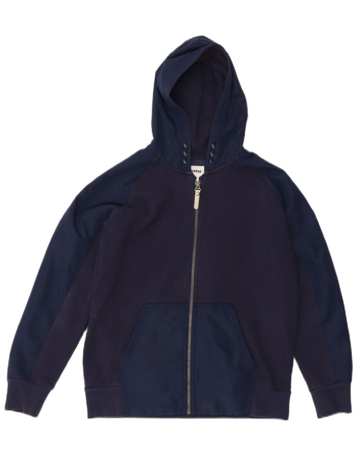 Suéter CONVERSE Boys Zip com capuz 12-13 anos grande algodão azul marinho