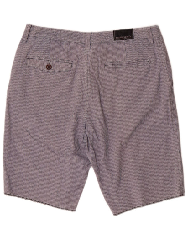 Quiksilver Mens Chino Shorts W32 Algodão Risca de Giz Azul Médio