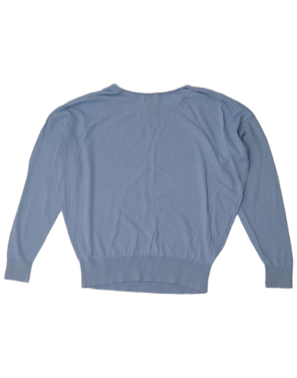 Suéter feminino Massimo Dutti com gola canoa grande Reino Unido 6 XS azul