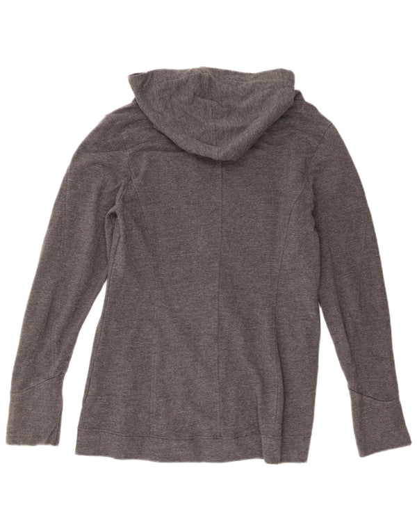 Suéter cardigã feminino aberto com capuz The North Face Reino Unido 16 grande algodão cinza