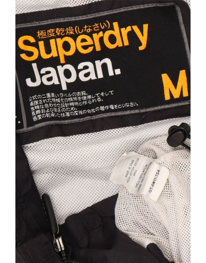Jaqueta de chuva feminina Superdry Windcheater Graphic UK 14 médio preto nylon