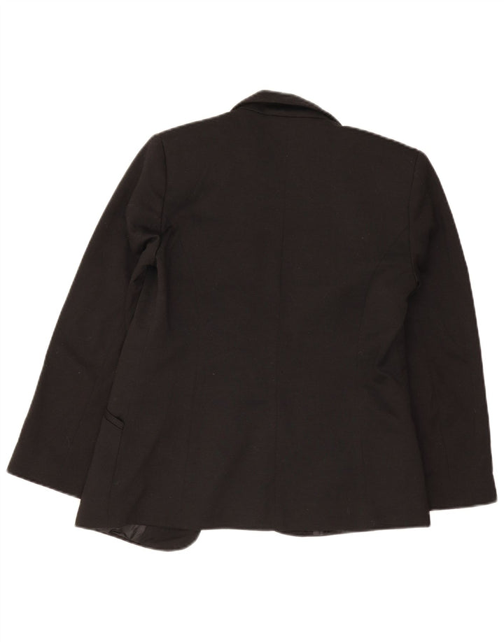 Jaqueta blazer aberta feminina Oasis Reino Unido 8 poliéster preto pequeno