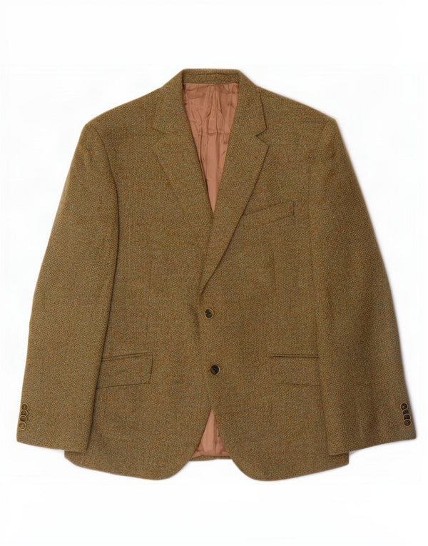 Jaqueta blazer masculina de ajuste regular de 2 botões Marks & Spencer Reino Unido 38 médio cáqui