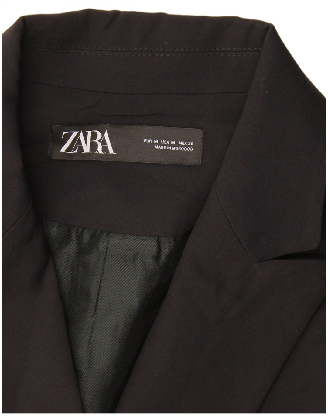 Casaco feminino Zara sem mangas com peito duplo Reino Unido 12 médio preto