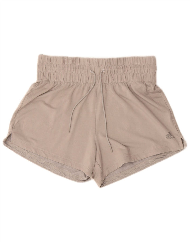 Shorts esportivos femininos Adidas UK 14 poliéster cinza médio