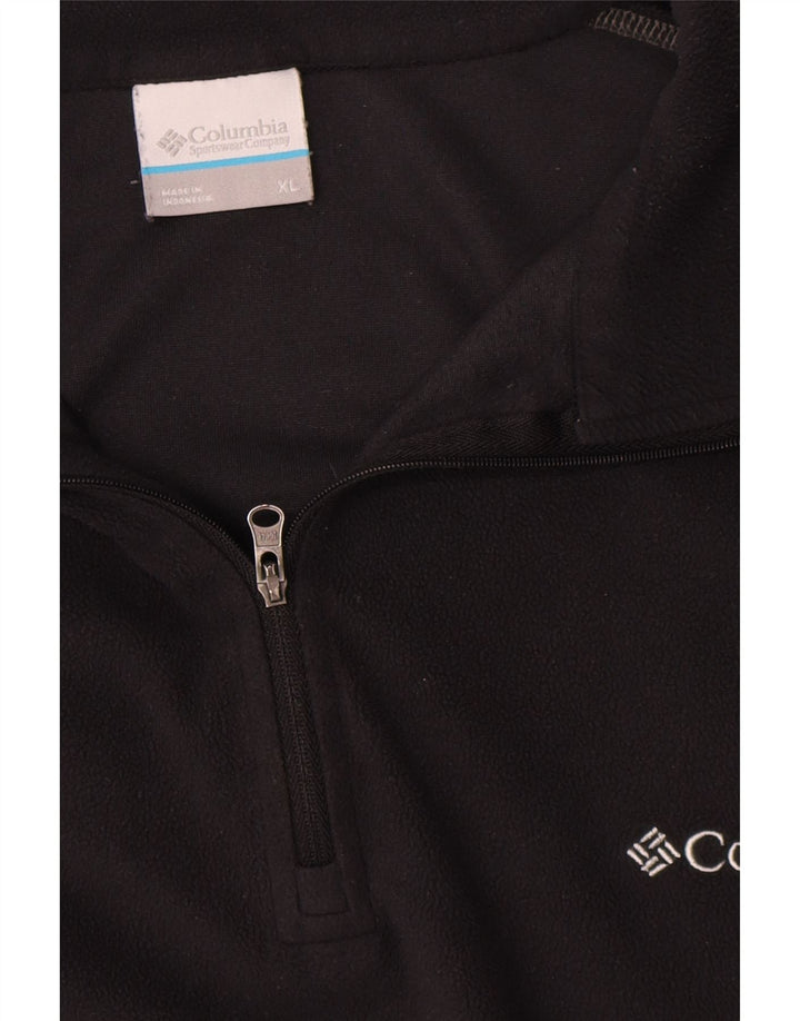 Suéter de lã Columbia masculino com zíper e gola XL preto poliéster