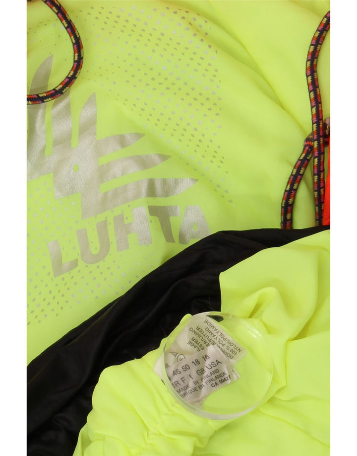 Jaqueta de chuva feminina Luhta grande pulôver UK 18 XL preto colorblock