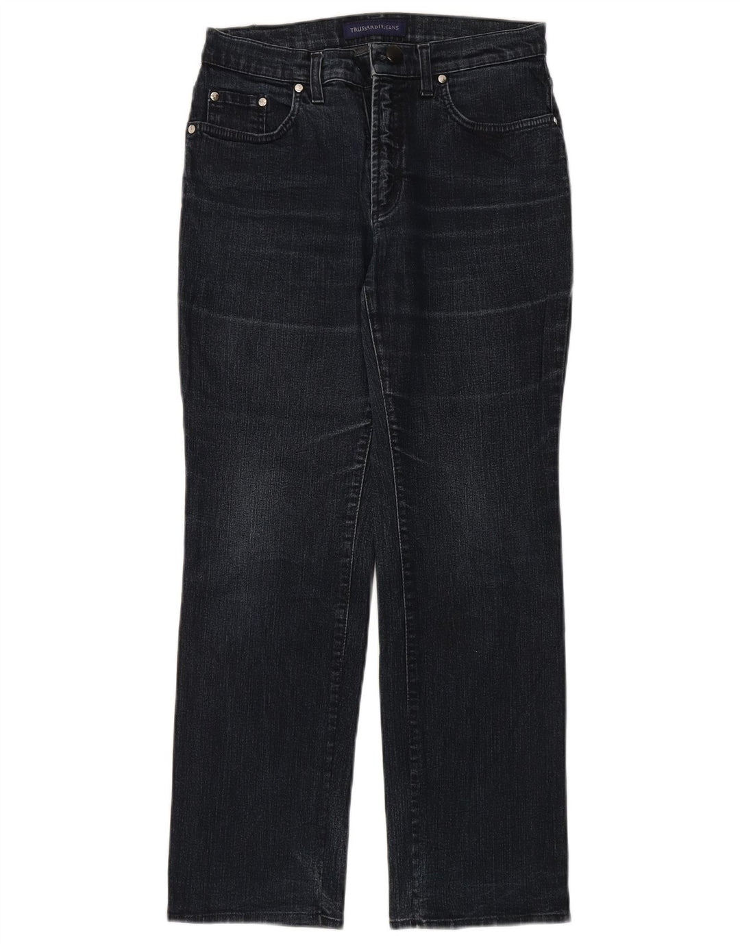 Jeans retos femininos Trussardi W29 L28 algodão azul marinho