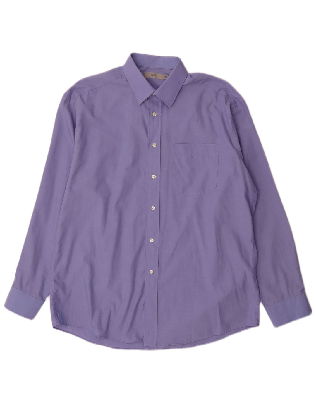 Camisa masculina Marks & Spencer tamanho 41 16 grande azul algodão clássico