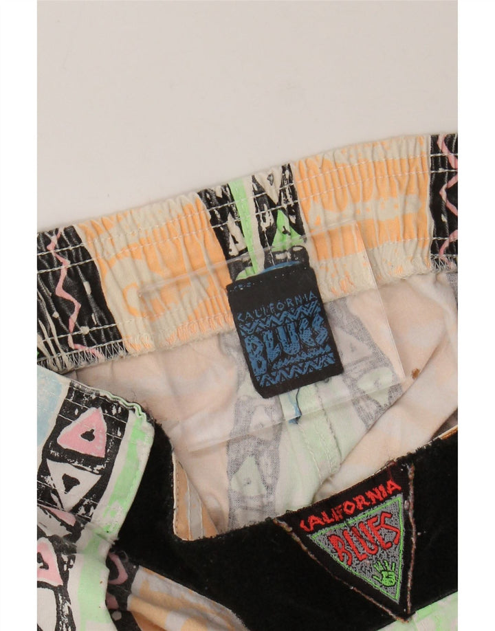 Calça feminina Blues cintura alta cônica W34 L31 multicolorida geométrica