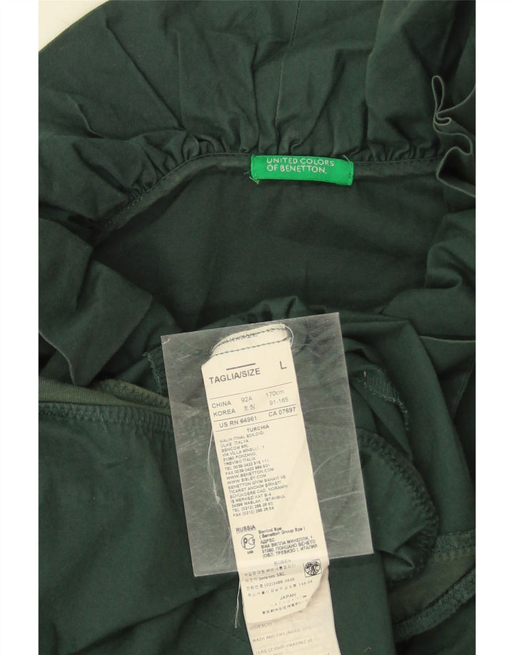Body feminino Benetton com babados na frente Reino Unido 16 grande algodão verde