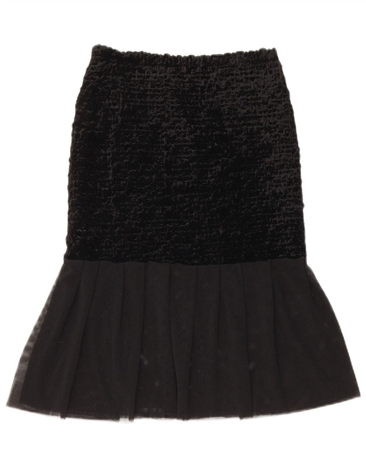Saia tulipa feminina vintage W28 média preta