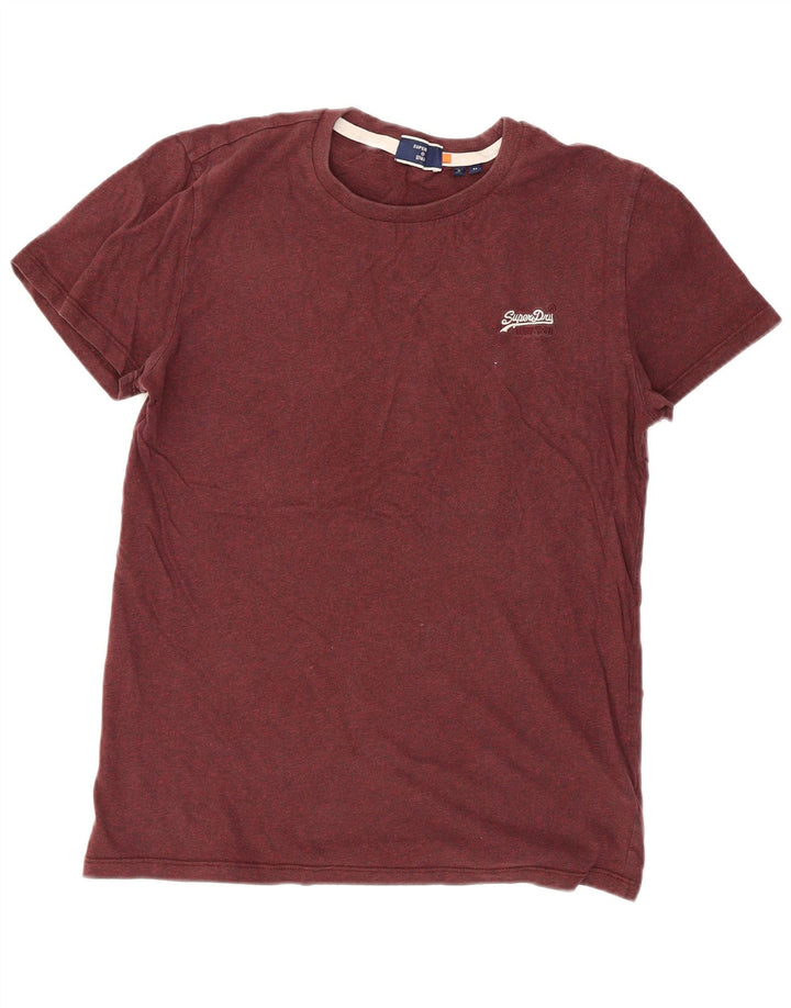 Camiseta masculina SUPERDRY Top médio algodão Borgonha