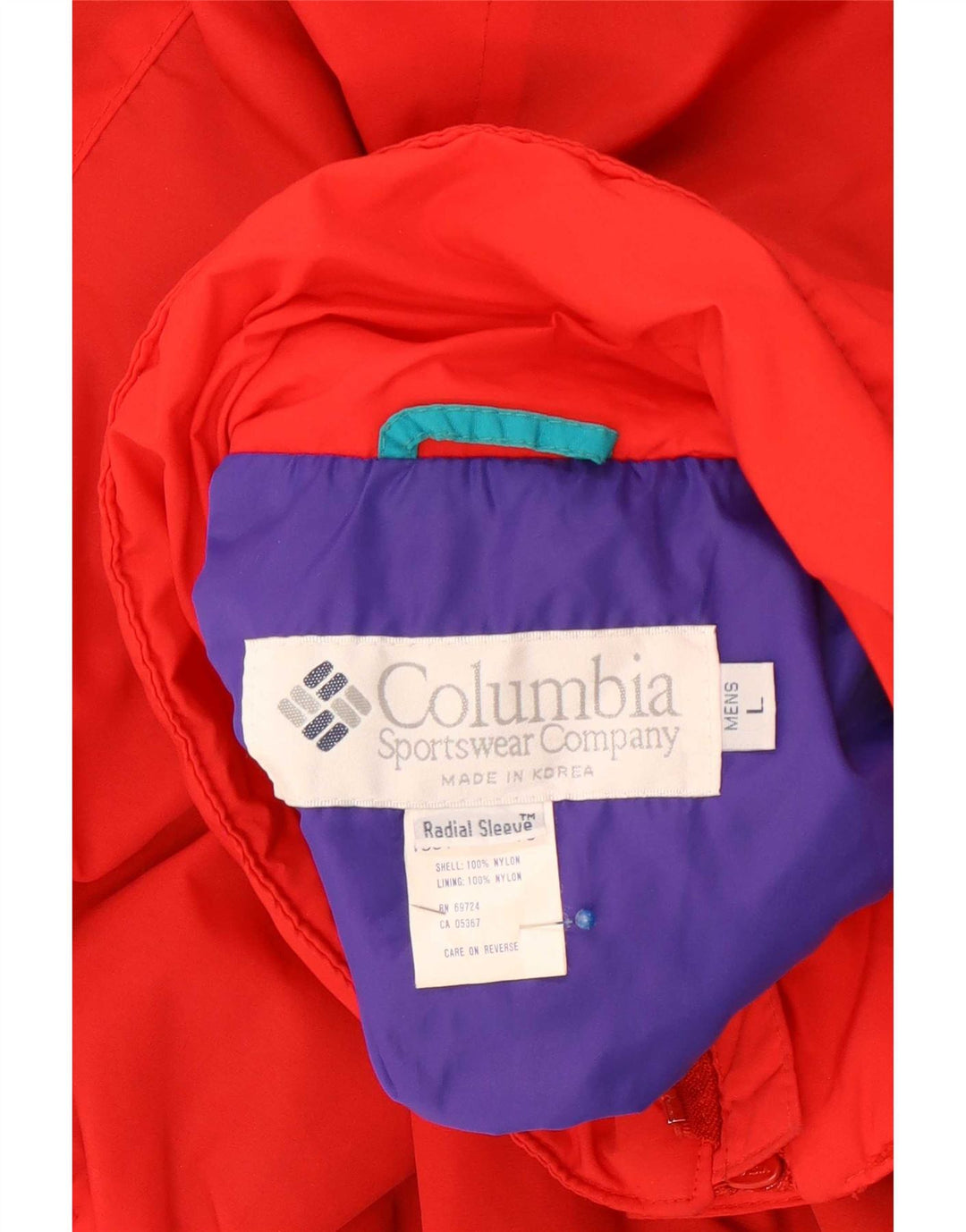 Jaqueta de esqui masculina Columbia Loose Fit UK 40 grande nylon vermelho