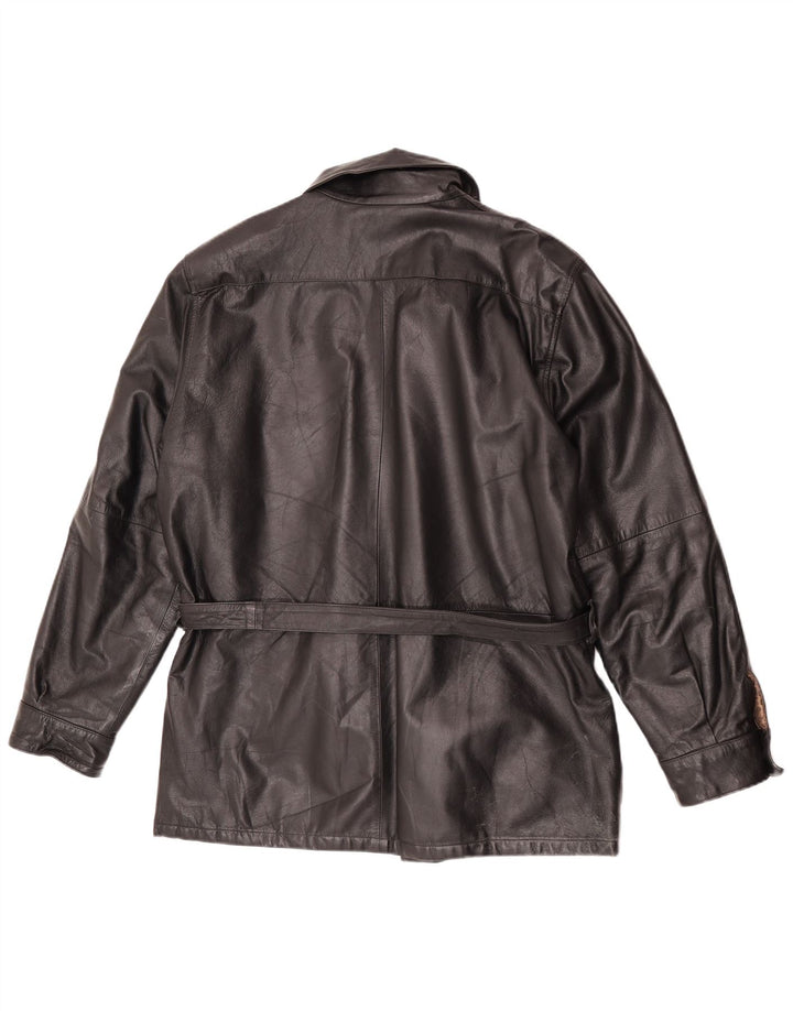 Jaqueta de couro masculina vintage IT 52 XL couro preto