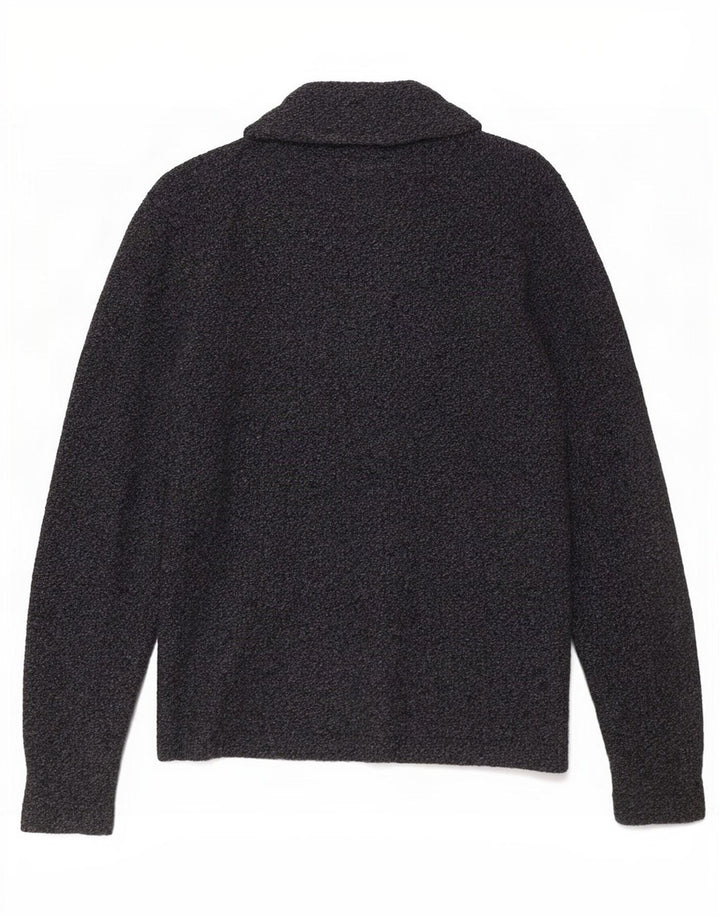 Suéter cardigã masculino Massimo Dutti lã manchada cinza médio