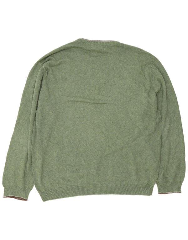 Suéter masculino Chaps de ajuste regular com gola redonda 2XL algodão verde