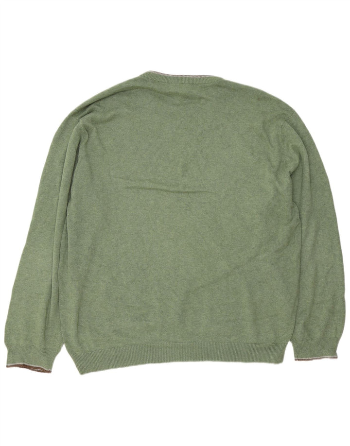 Suéter masculino Chaps de ajuste regular com gola redonda 2XL algodão verde