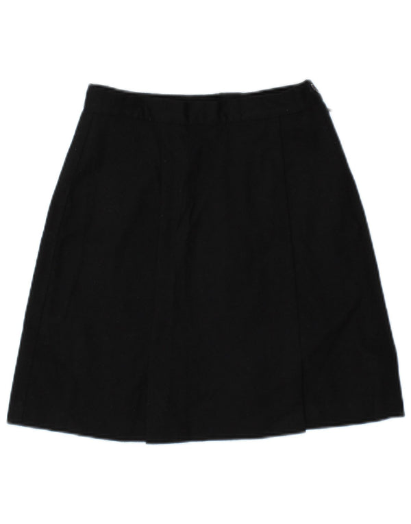BENETTON Womens A-Line Skirt IT 38 XS W24 Black Wool