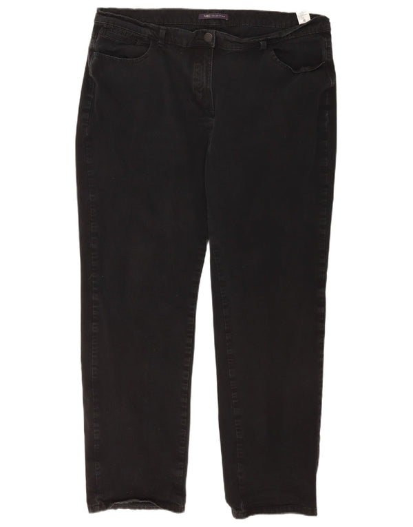 Jeans retos femininos Marks & Spencer Reino Unido 18 XL W36 L28 algodão preto